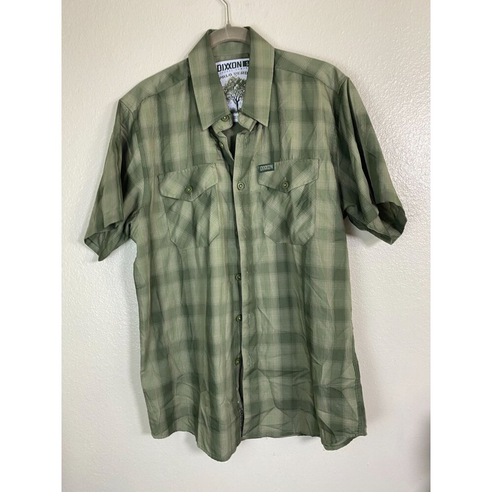 Dixxon Flannel Palo Verde Green Plaid Shirt D-Lux Bamboo Blend Men Size Small